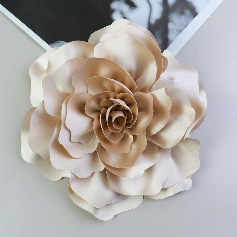 20Cm Nuova Spilla Personalizzata Esagerata Fiore Grande in Raso Rosa di Tessuto Colorato Spilla da Petto Versatile Per Donne
