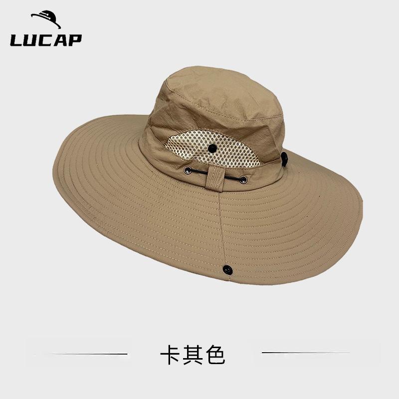 Fishing Sun Protection Hat Summer Climbing Hat Men's Big Head Circumference Shading UV Protection Breathable Waterproof Outdoor Bucket Hat
