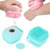 Silicone Head Massage Brush MultiFunction Comb for Shower Hair Washing 80ml Coontainer for Filling Liquid(Mint Green )