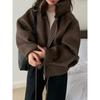 Abrigo de Invierno Holgado de Ocio Color Sólido para Mujer Chaqueta Trench Moda Femenina Elegante Casual Ropa para Mujer