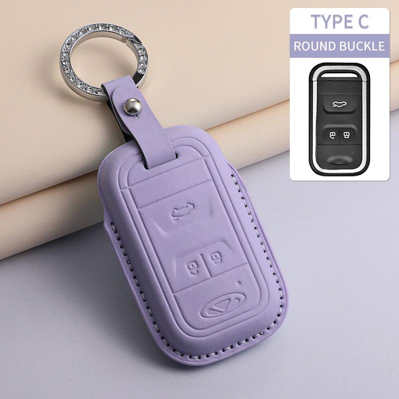 For Chery Tiggo 5 7 8 Tiggo 8 3x Arrizo 5 6 Pro Gx 5x EQ7 Jaecoo J7 7 J8 Omoda 5 C5 PU Car Keychain Shell Holder Car Accessories