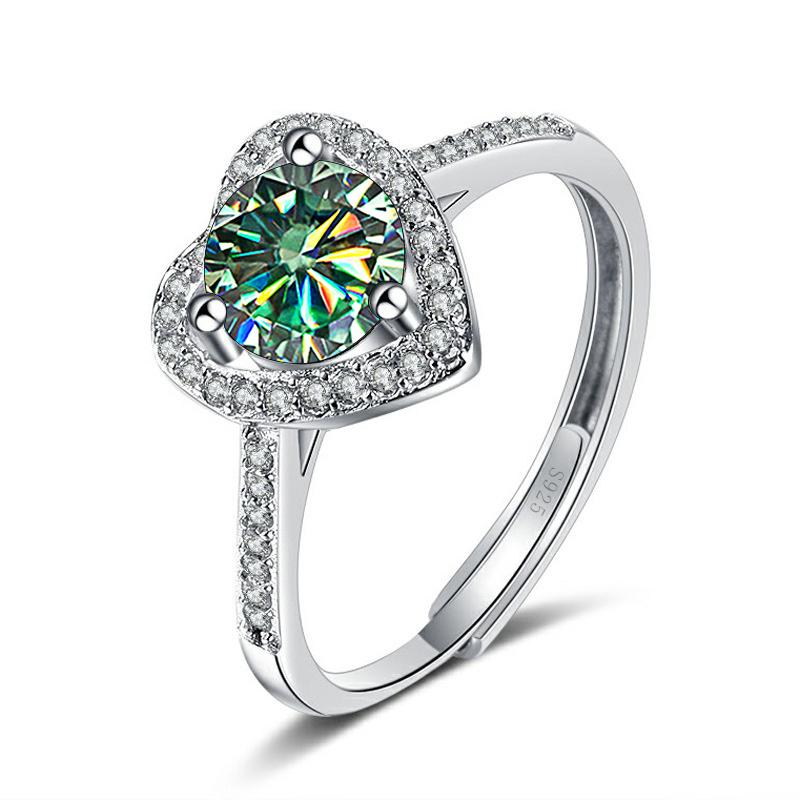 Bague Ringen 1ct 2ct Moissanite Rings Women's Sterling 925 Silver Wedding Ring Engagement Jewelry Valentine's Day Gift For Fiancee