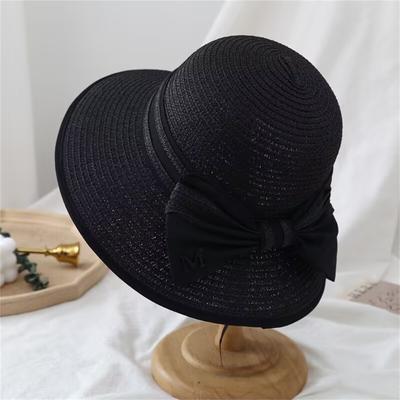 Wide-brimmed Summer Fisherman's Hat, Women's Beach Vacation Straw Sun Hat