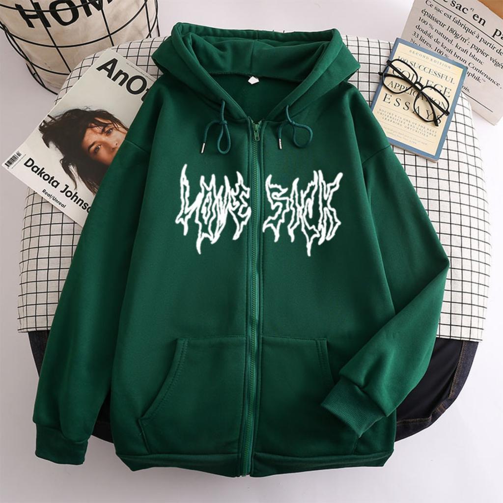 Women's Hooded Zip Up Loose Fit Long Sleeve Printed Butterfly Casual Cardigan Sweatshirt Jacket
