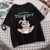 2026 New Cute Cartoon Bambi Retro Fashion Classic Pattern Breathable Crew Neck Top Short Sleeve for Everyday Wear