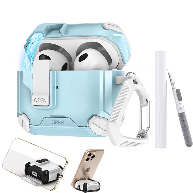 for AirPods 4 Magnetic Automatic Switch Safety lock Protective Shockproof Shell with Cleaning Kit for Airpods 4 Generation Case