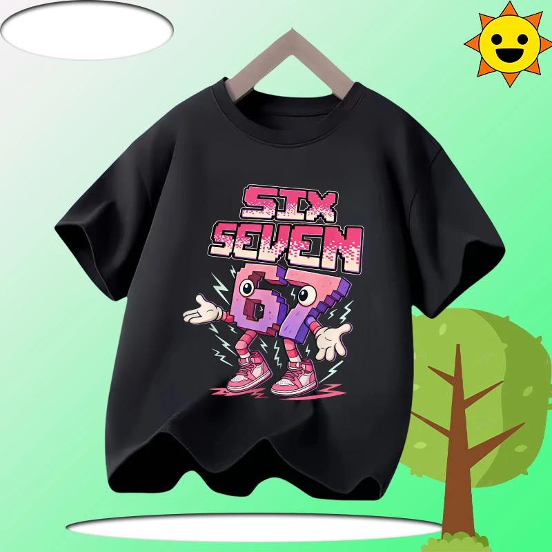 Summer Funny Six Seven 67 Digit Print Children's T-Shirt Casual Polyester Boys Short Sleeve Fashion Comfortable Kids Sport Clothes