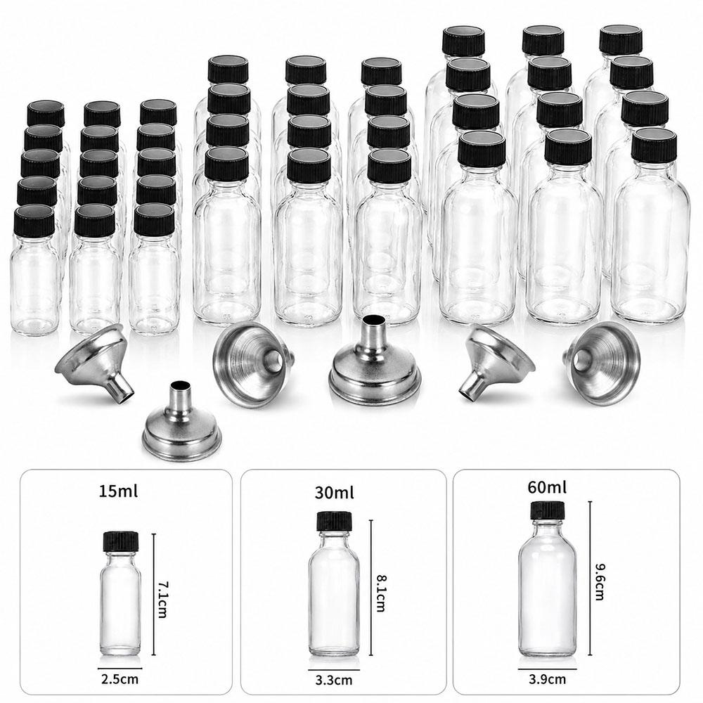 Modern Glass Liquid Bottles with Lids,Suitable for Ginger Juice,Oil,Mini-60Ml Eco-Friendly Juice Containers with Pouring Funnel