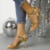Autumn 2025 Rhinestone Platform Stiletto Sandals with Ankle Strap