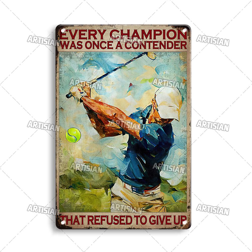 Artisian Golf Golfer Metal Sign Sport Tin Plaque Vintage Decorative Poster Wall Decor Garage Bar Pub Club Hotel Cafe Kitchen
