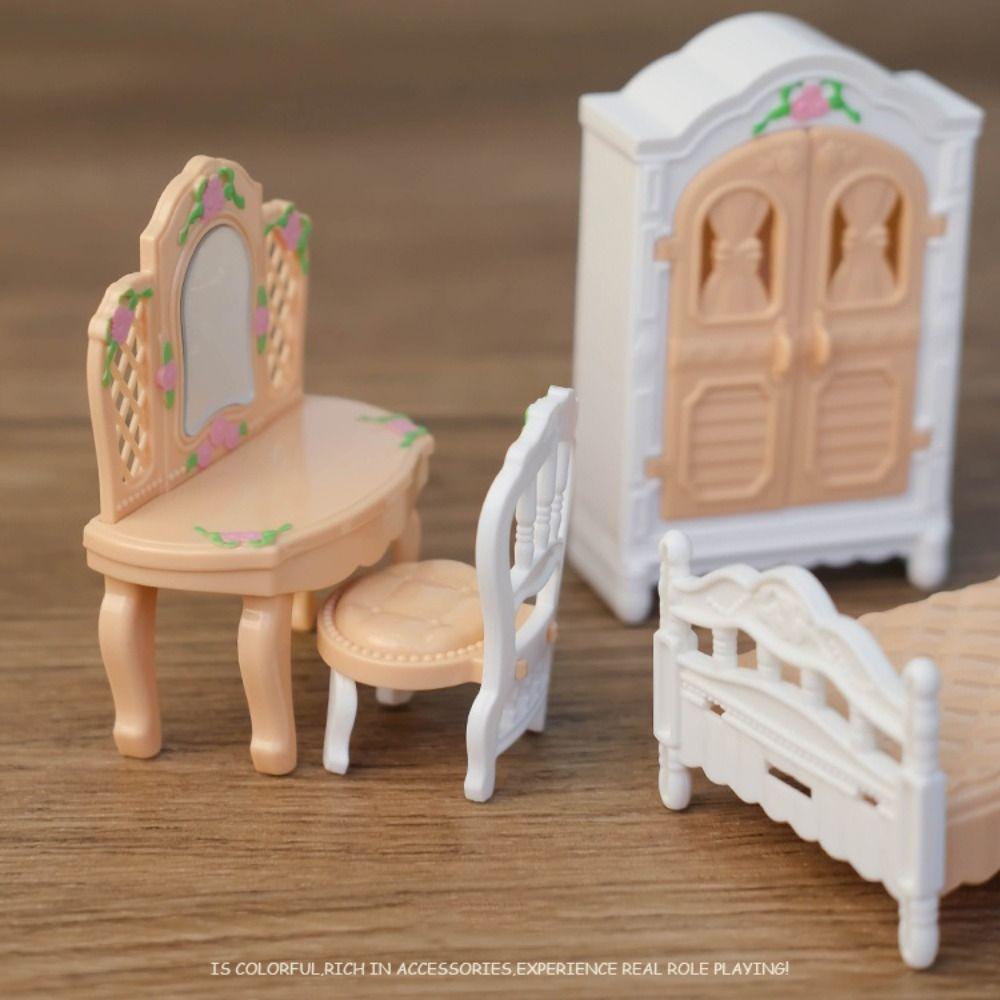 Mini Home Miniature Kitchen Bathroom 1:12 Scale Doll Living Room Dollhouse Furniture Set  Kids Toys