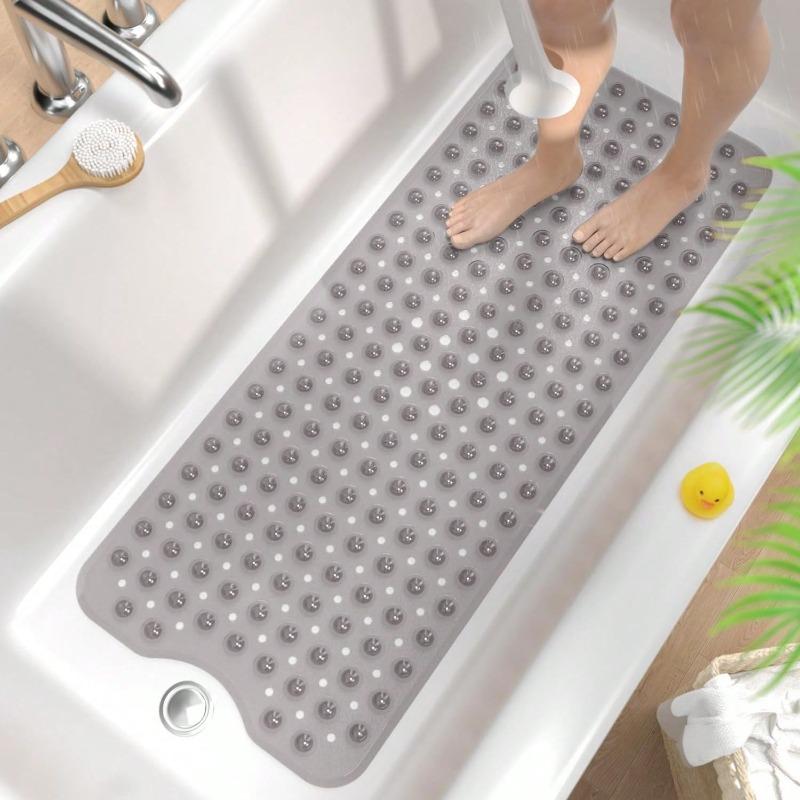 Extra Long Non-Slip Bathtub Mat With Drainage Holes And Suction Cups Non-Slip Bathtub Mat