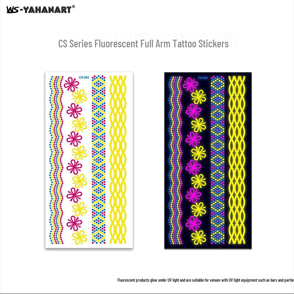 Creative Fluorescent Waterproof Full Arm and Face Tattoo Sticker