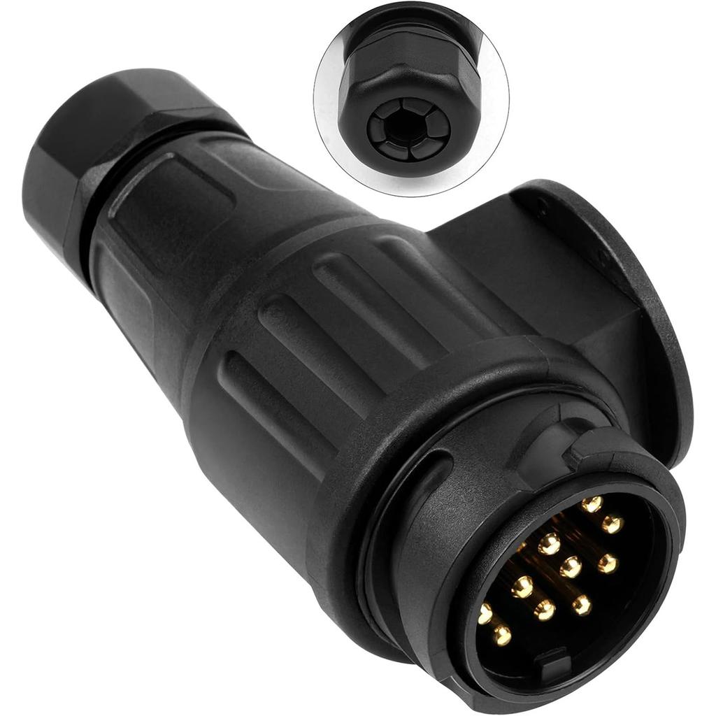 12V 13 Pin Trailer Adapter Electric Trailer Plug Waterproof Plastic 13 Pole Wiring Connector Adapter