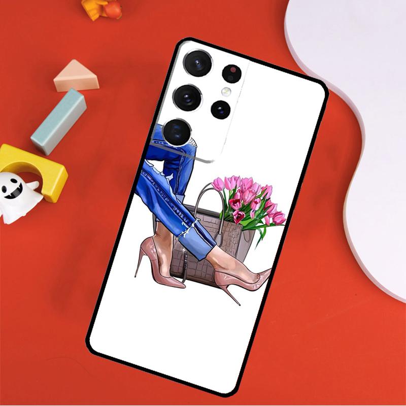 Fashion High Heels Phone Case For Samsung Galaxy S25 Ultra S24 Ultra S9 S10 S20 S21 S22 S23 Plus S24 FE Cover