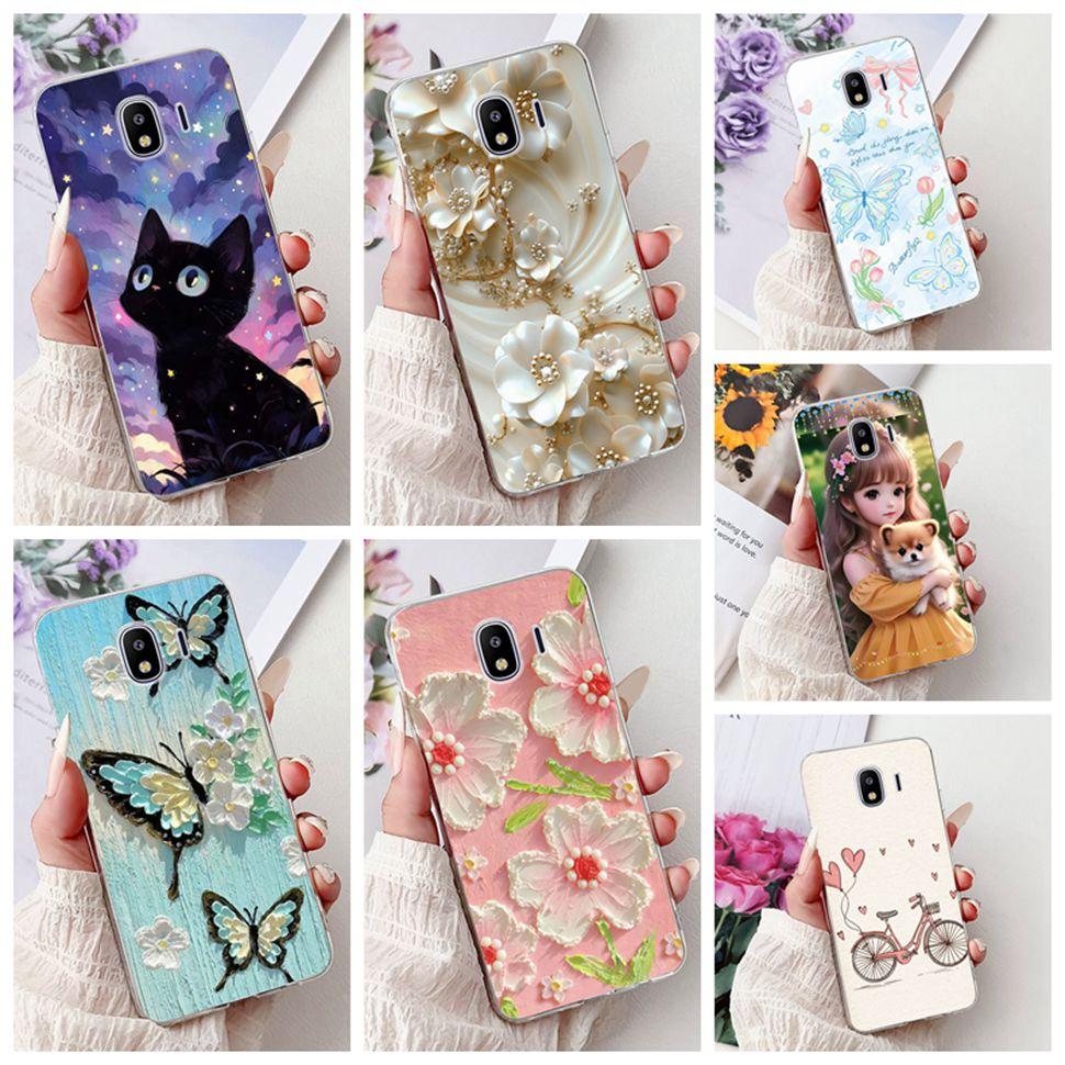 For Galaxy J4 2018 Case SM-J400F Fashion Painted Cover Soft Silicone Phone Case For Samsung Galaxy J4 2018 Fundas Capa Bags