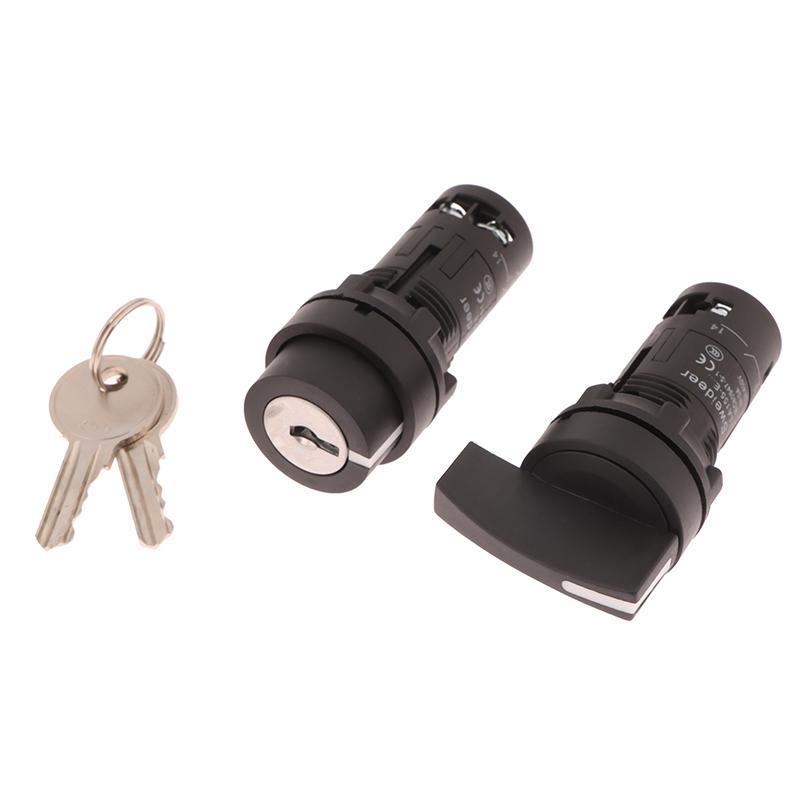 22Mm Key Knob Switch 1No1Nc 2/3 Position Self Locking Select Rotary Power Button Lock Switch Power Conversion Switch 10A On Off