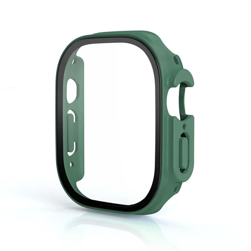 HD Tempered Glass+Case For Apple Watch Ultra 3/2/1 49mm PC Bumper+Screen Protector Cover iWatch Series Ultra 3 49mm Accessories