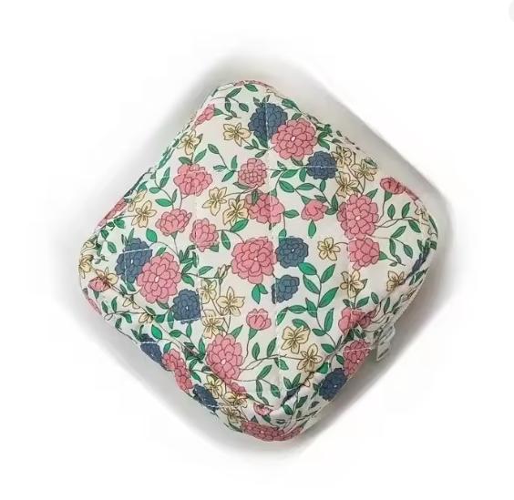 Girls Cute Floral Bows Sanitary Pad Pouch Portable Sanitary Napkin Bag Lipstick Cosmetic Bag Makeup Bags Coin Purse Coin Pouch