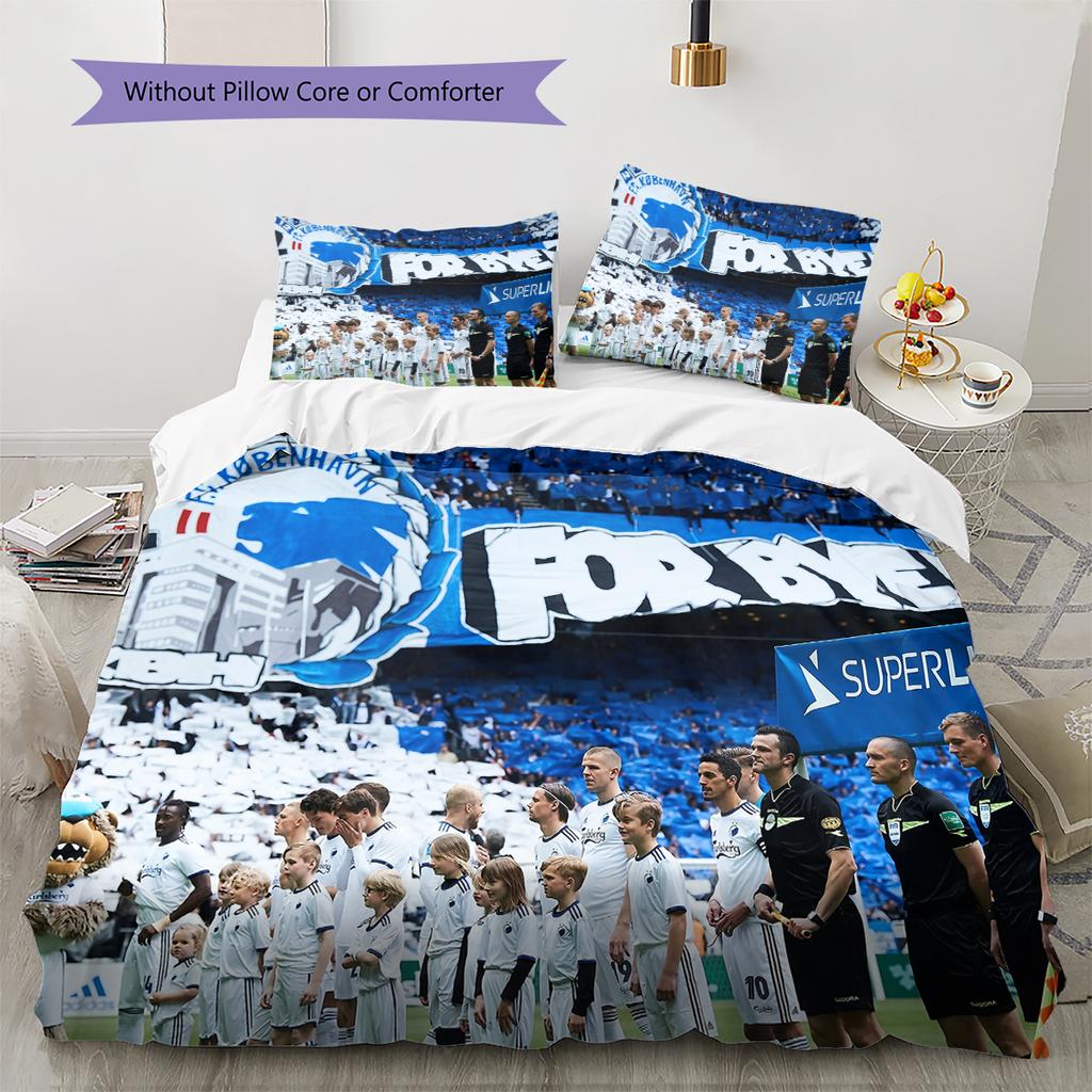 Copenhagen Football Club Pattern Bedding Home Decoration Birthday Gift (1 * duvet cover + 2 * pillowcase, without core)