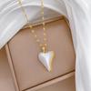 Trendy Simple Imitation Pearl Love Heart Pendant Necklace for Women Stainless Steel Chain Heart Jewelry Accessory Gifts