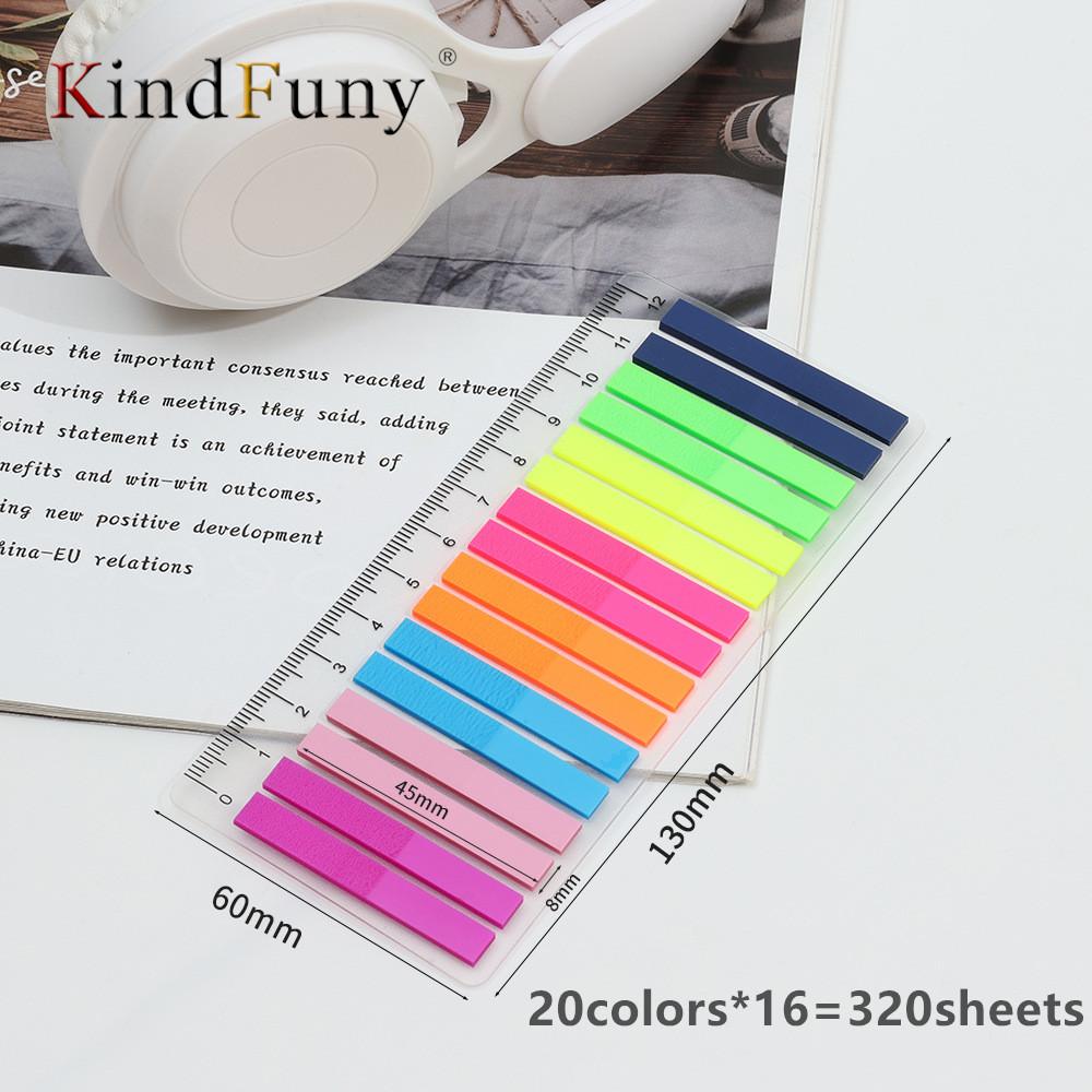 

KindFuny 320 Sheets Transparent Sticky Notes Self-Adhesive Annotation Books Bookmarks Memo Pad Index Tabs Stationery