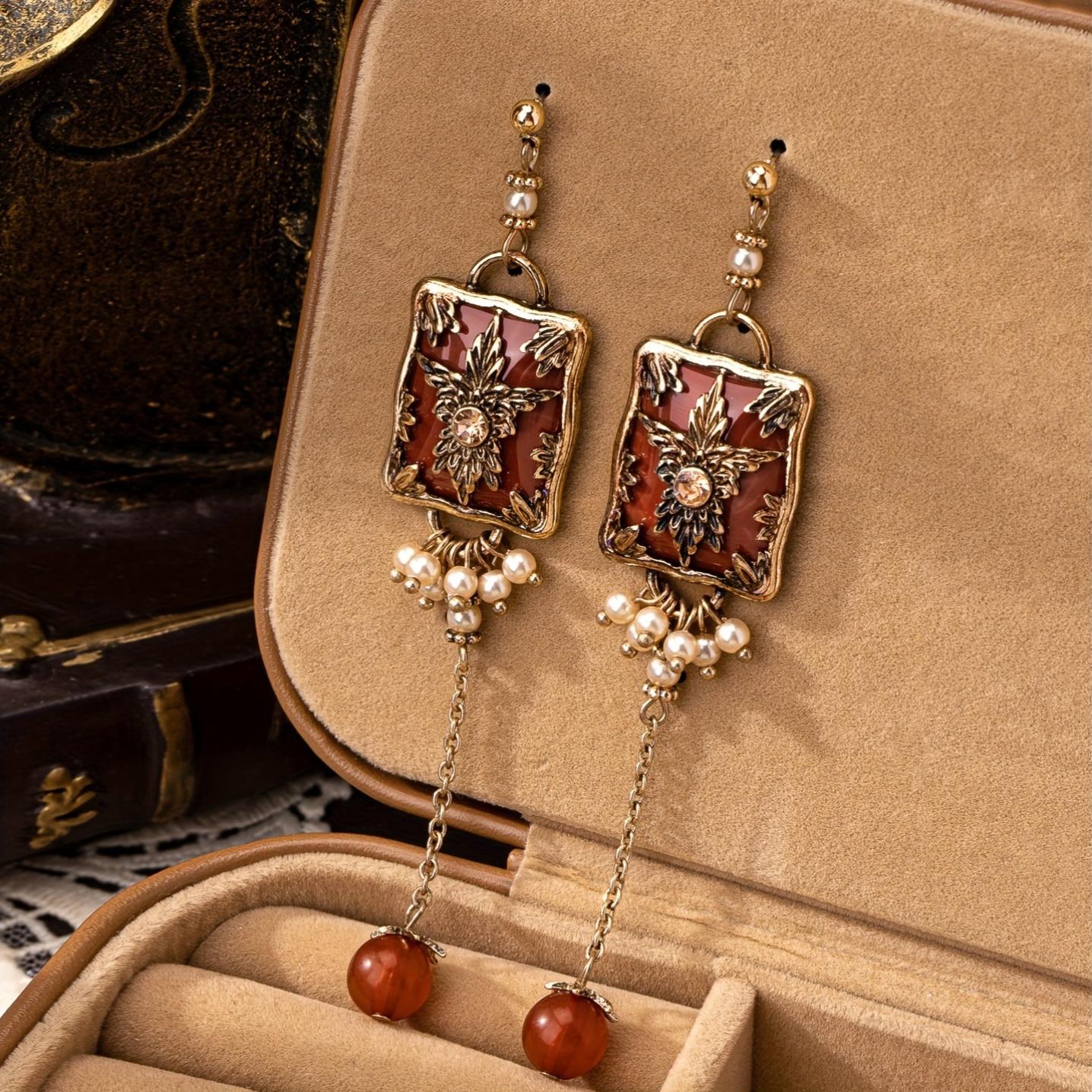 

Модные висячие серьги для женских украшений красный