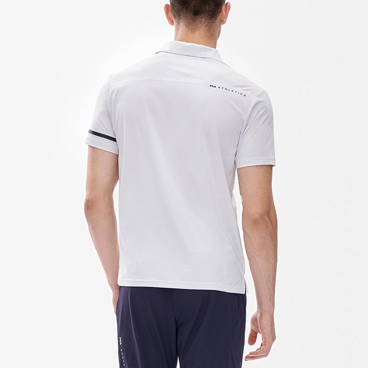 Fila Athletics Soft Solid Logo Knitted Short Sleeve Polo Shirt Men Tops Earth-Gray A11M231121F-GY