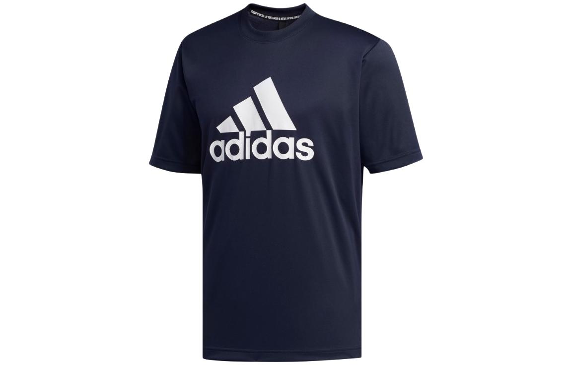 

Adidas T Shirts Men s Blue Crew Neck Moderate Straight Fit FM5371 L