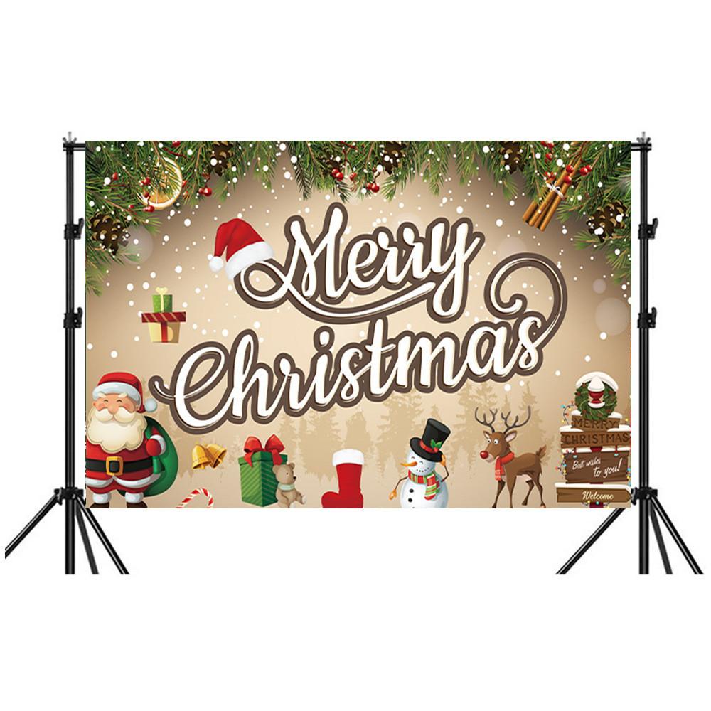 Christmas Background Banner Polyester Festival Party Decor For Holiday Event