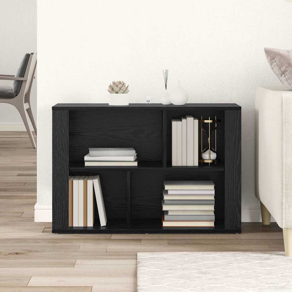 Sideboard in Black Oak Look 80 x 30 x 53 cm Particleboard