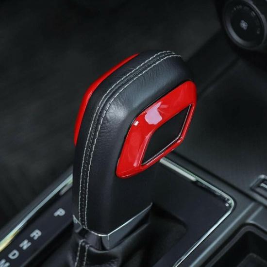 2X Red Central Gear Shift Head Frame Trim Decor Cover for Ford F150 2015-20 Red