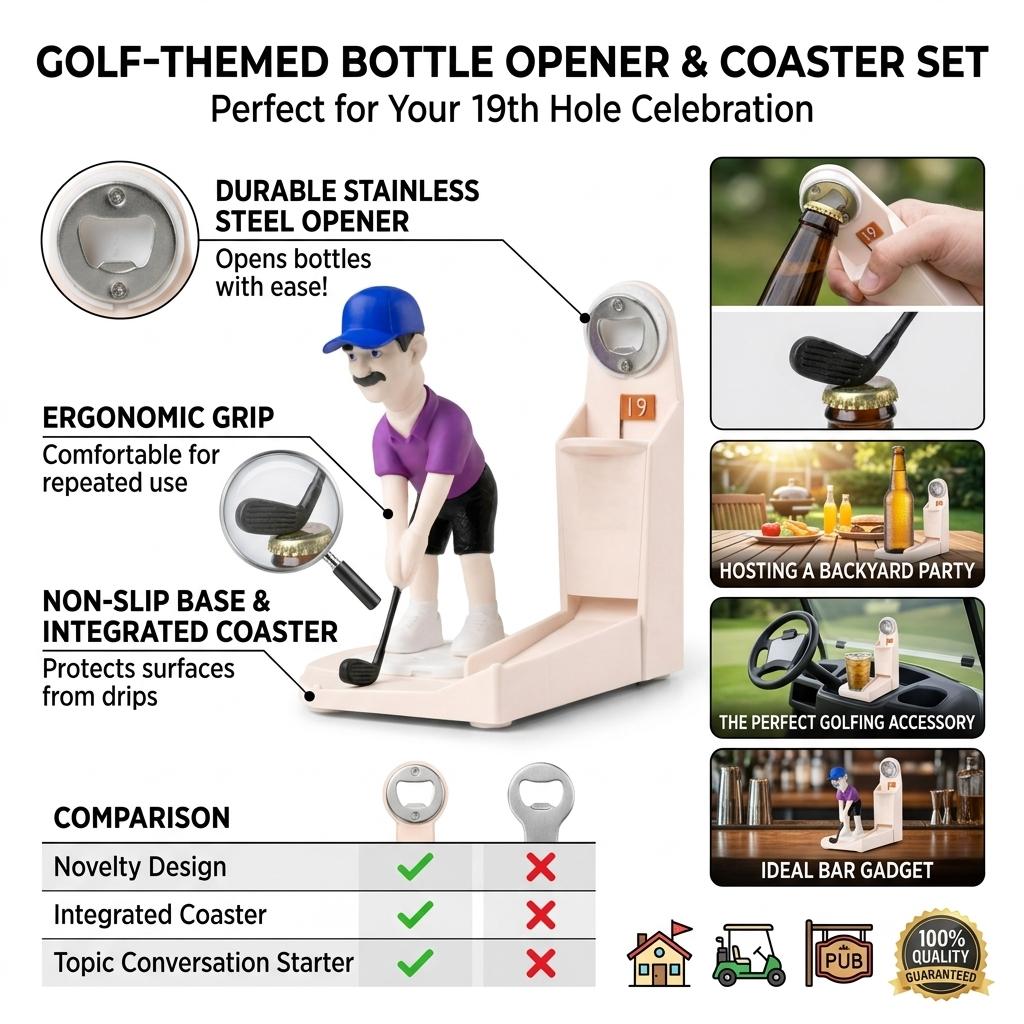 Golf Ball Wine Bottle Opener Novelty Metal Corkscrew for Party Games Creative Barware for Home Bar Picnic and Holiday Gifts 1 Piece