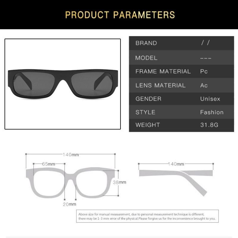 Fashion Unisex Luxury Small Sunglasses Vintage Rectangle Shades For Women UV400 Protection
