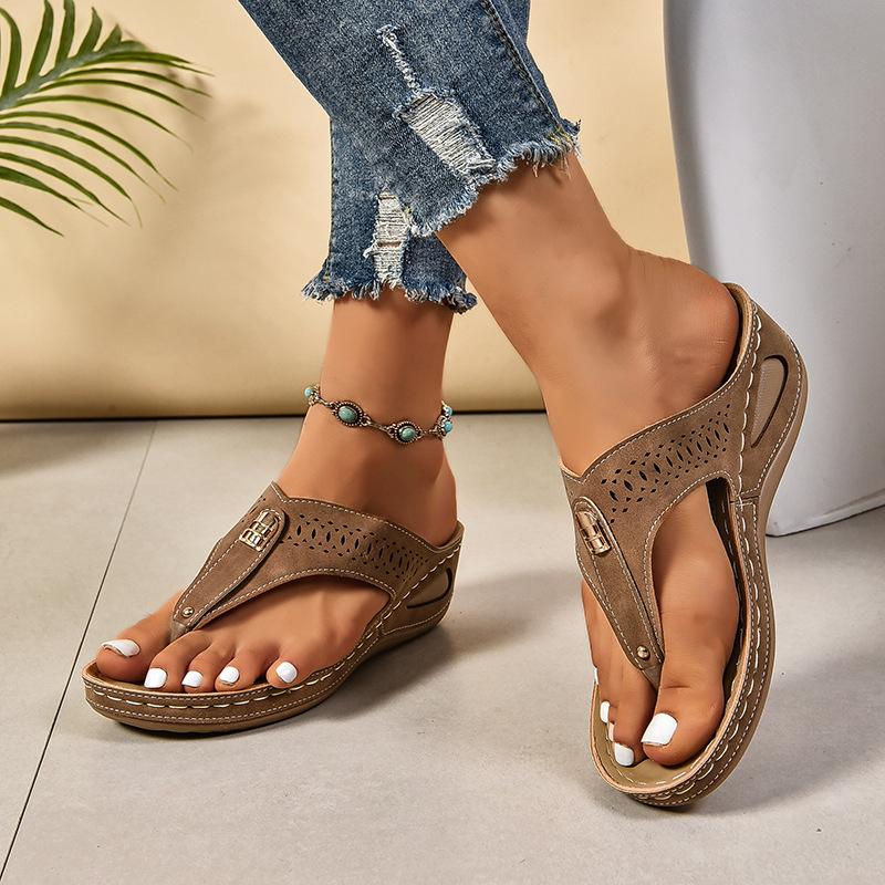 Wedge heel women's sandals new toe drag women's shoes beach shoes