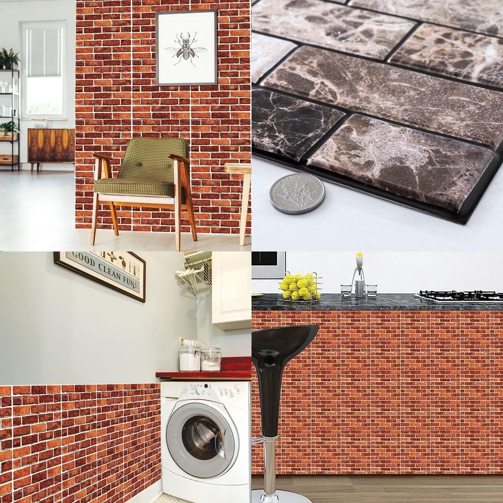 3d Brick Tile Sticker Self-adhesive Wall Panel Decals For Waterproof Home Decor