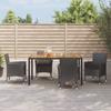 Vidaxl 5-Cz. Garden Furniture Set With Cushions, Black, Poly Rattan