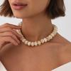 Trendy Y2K Aesthetic Smudge Resin Bead Chain Necklace Lightweight for Women Summer Beach Wear Jewelry Gift