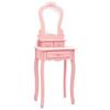 VidaXL Ensemble de coiffeuse avec tabouret Rose 50x59x136 cm Paulownia