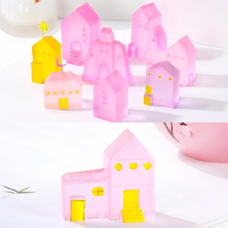 Flexible Plaster Houses Molds Easy to Clean Silicone House Shape Moulds for Artistic Home Decoration Projects