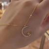 1pc Titanium Steel Chain Romantic Cute Crescent Moon Star Pendant Necklace Women Starry Sky Jewelry All Occasions Gift