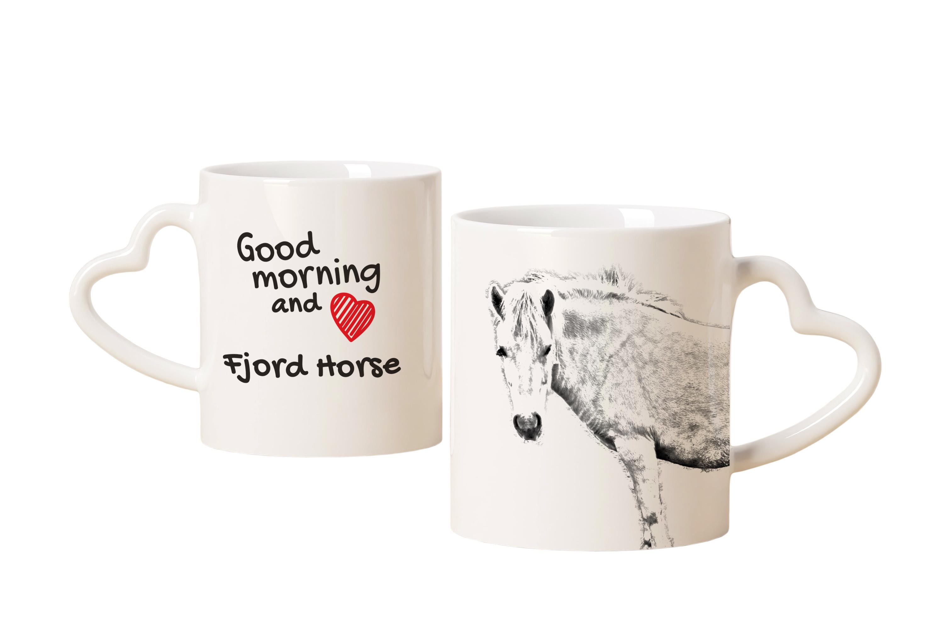 

Fjord Horse - cup with a horse, a cute cup with a heart-shaped handle, a universal gift from the Art-Dog brand білий
