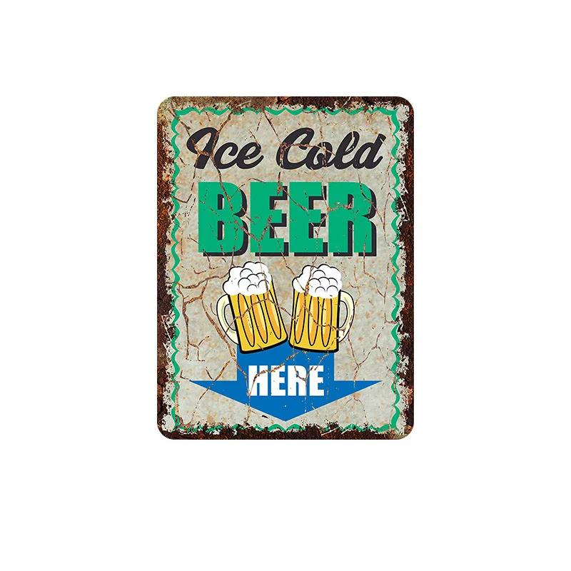 Beer Cheers Tin Sign Vintage Wall Plate Painting Decor Bar Pub Restaurant Kitchen Pin Up Metal Signs Crafts Decorative Plaque