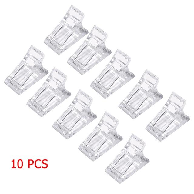 5/10pcs Crystal Nail Clip Acrylic Clamp Finger Extension UV Gel Fixed Professional Tools Plastic Nails Accessories for Manicure