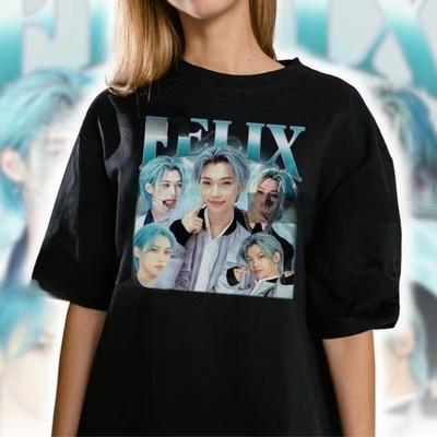 2026 Women Men T-Shirt Vintage Retro Unisex Skz Stay Felix Graphic Tee Shirt Rockstar