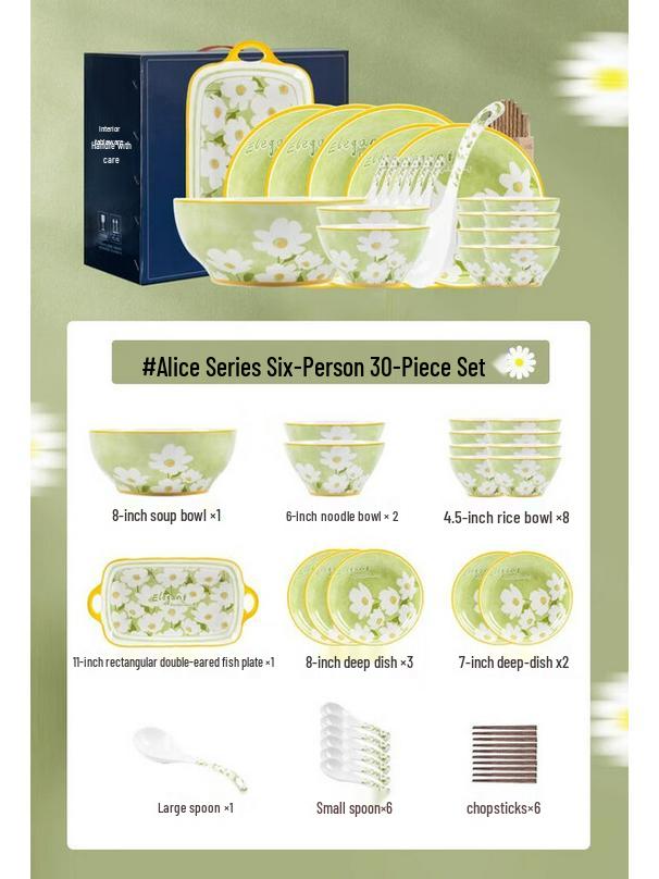 Moderanka Alice 30-Piece Ceramic Dinnerware Set