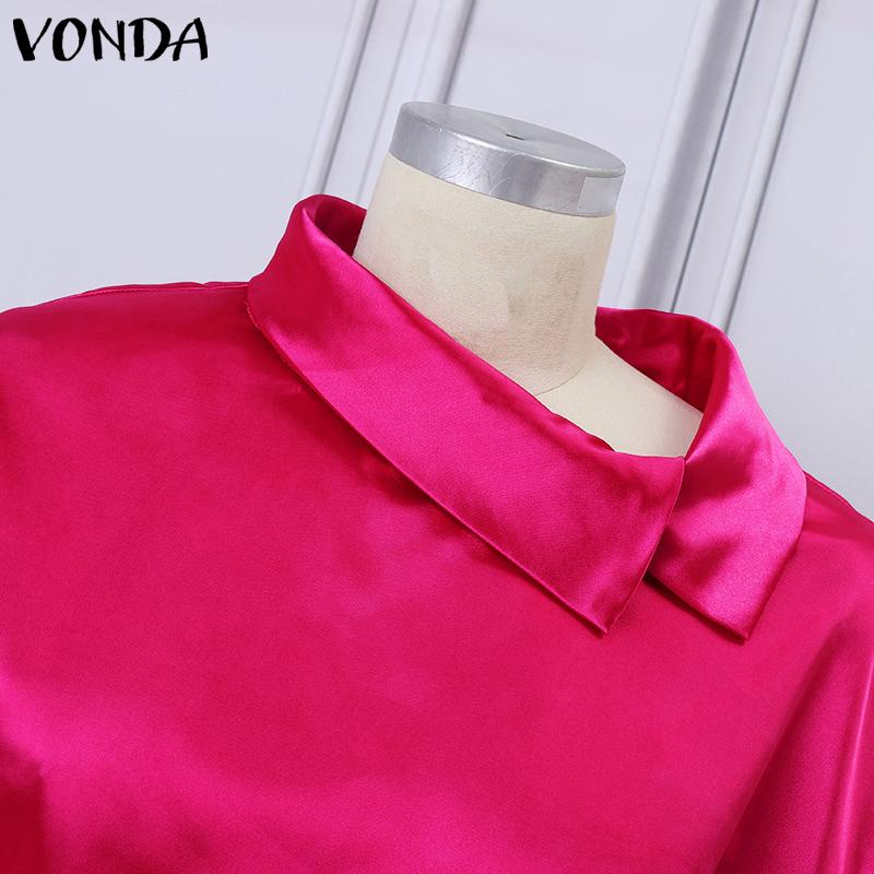 VONDA Damen Große Größen Formkragen Flare Langarm Bedrucktes Oberteil & Rock Anzug