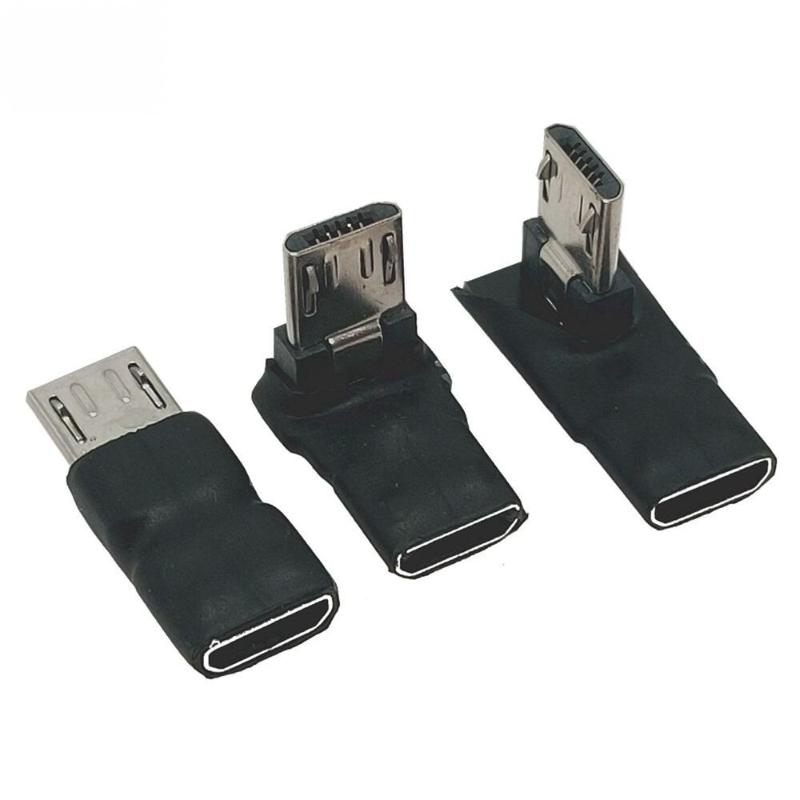 90stupňový Micro USB Male na Female Adaptér 5vodičový Pravý Levý Úhlový Konektor Pro Android Telefon Tablet Rozšíření pro Data Nabíjení