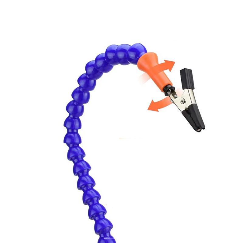 Desk Mount Articulating Arm with 3/4/5-Jaw Helping Hand Clip - Flexible Holder for PCB Soldering, Repair, and Electronics Work