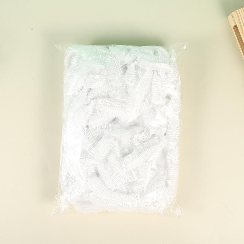 

100 шт одноразовые пластиковые шапочки для душа эластичные одноразовые шапочки для душа противопылевые водонепроницаемые шапочки парикмахерские косметические аксессуары